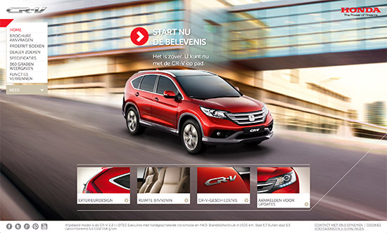 Screenshot of the Dutch version of the website