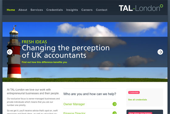 Screenshot of the TAL-London website