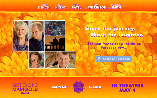 Screenshot of the micro site